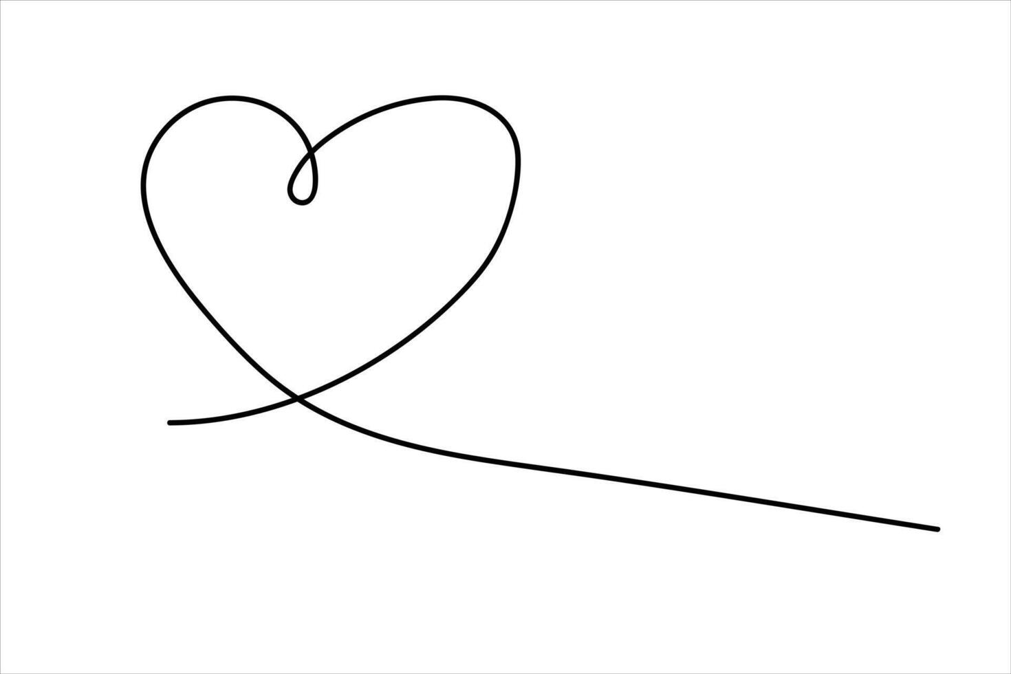 Minimalist heart shape in continuous line vector