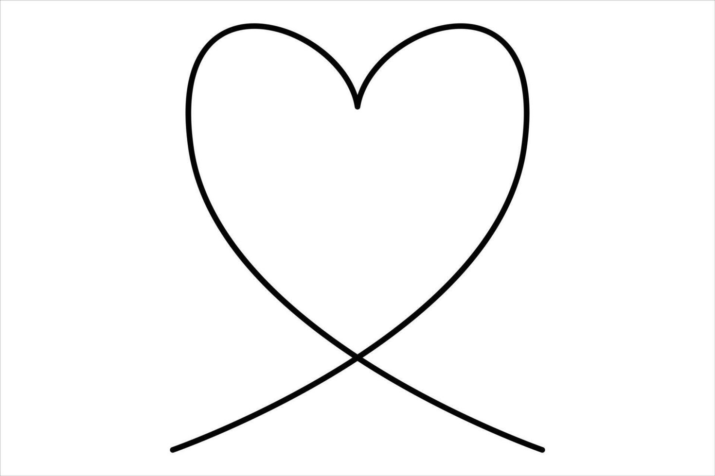 Elegant heart in a single line vector