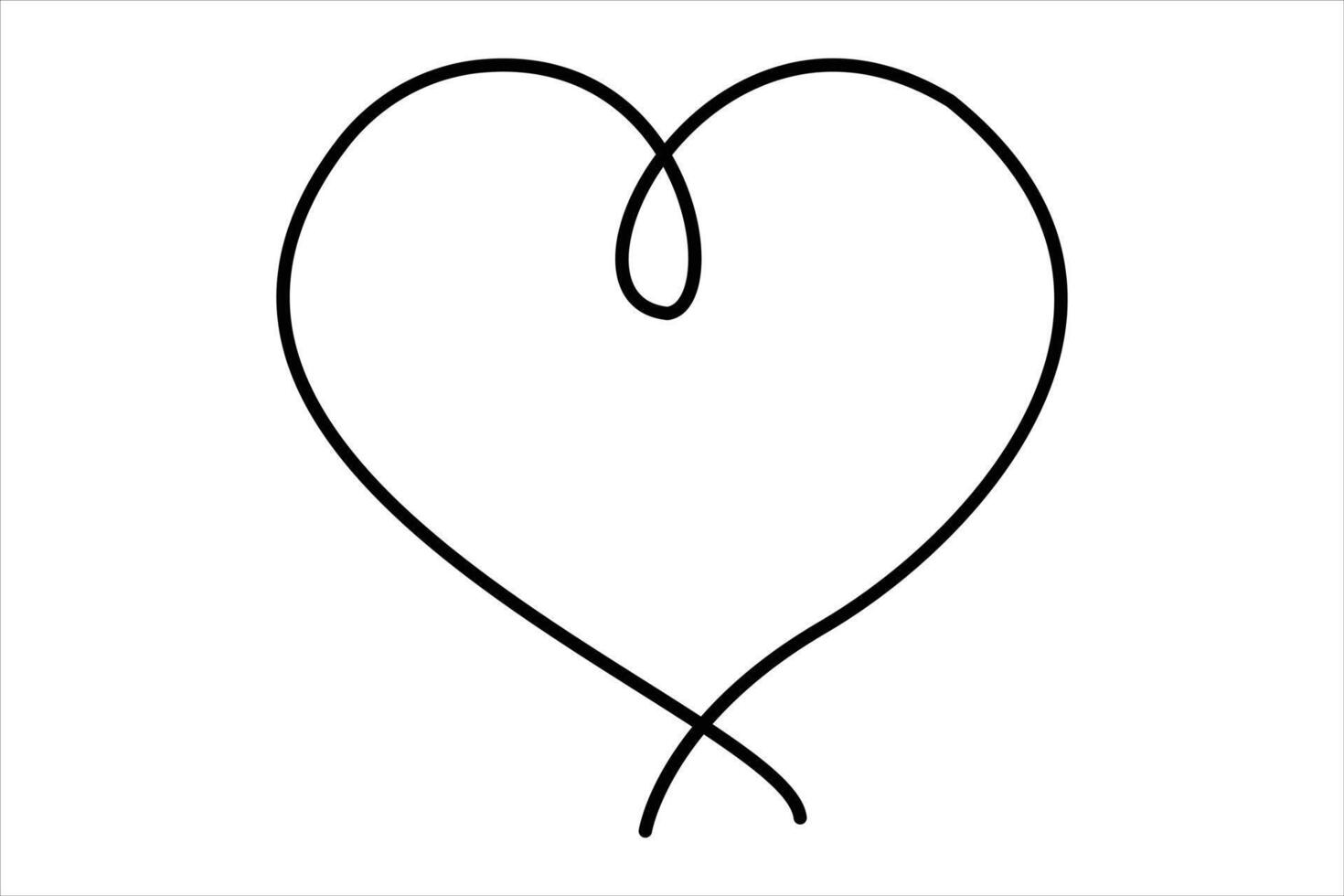 Elegant one line heart artwork vector