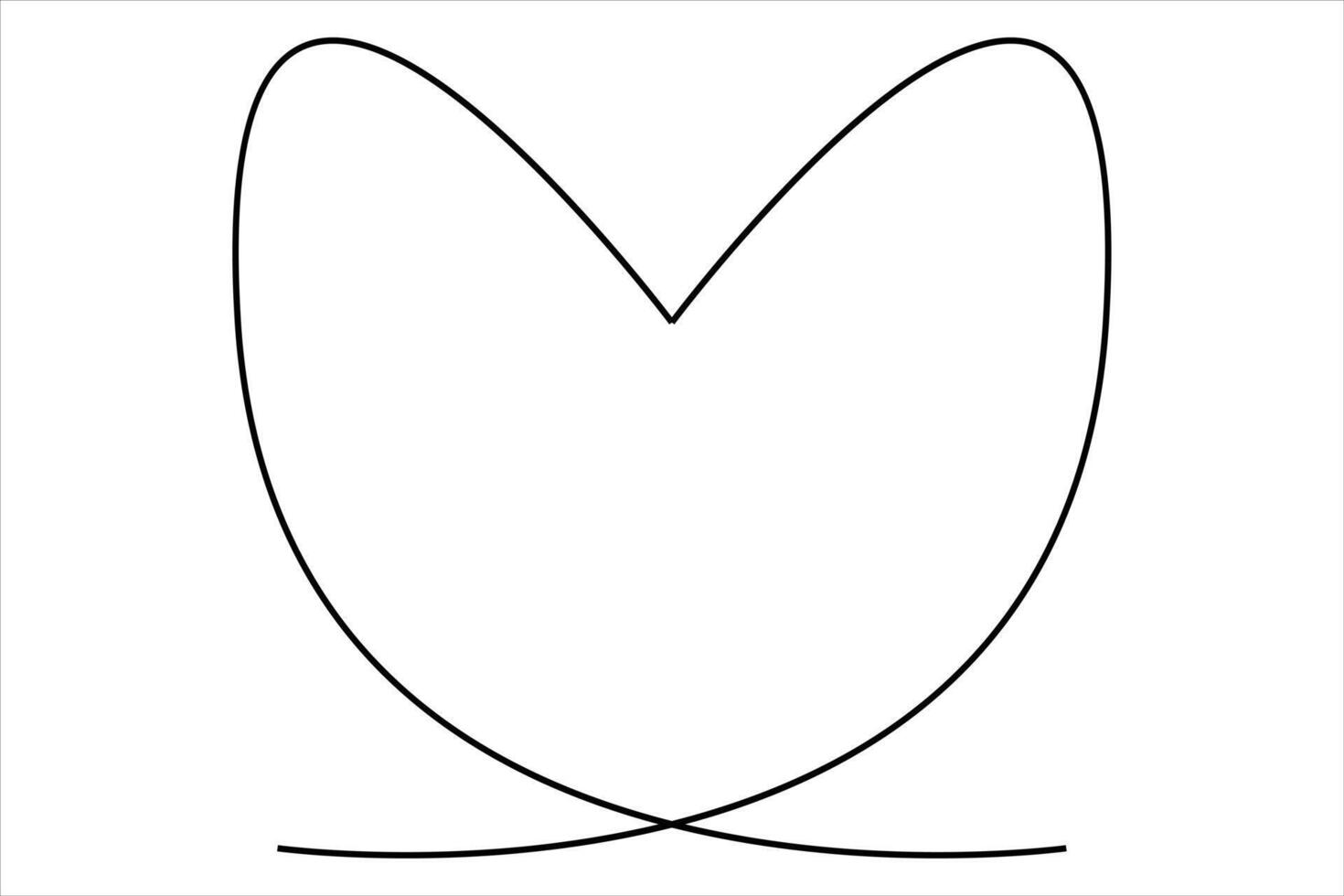 Seamless continuous heart outline vector