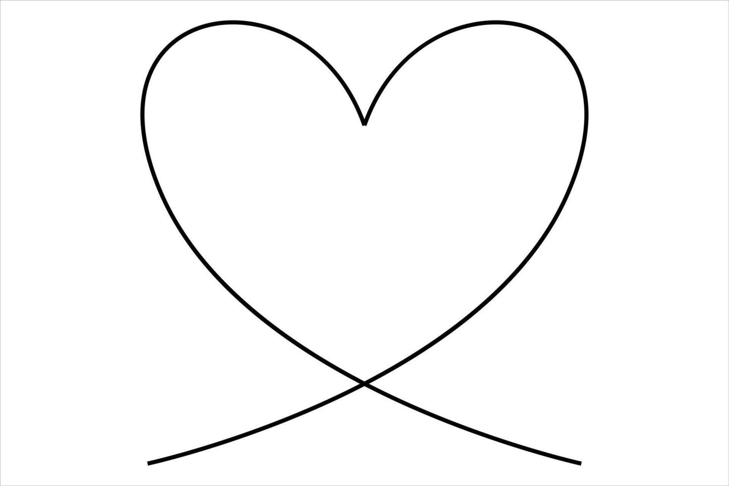 Elegant heart line art illustration vector