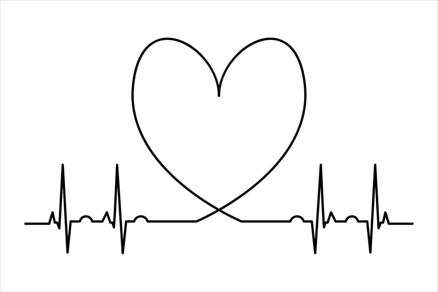 Single line heart for love themes vector