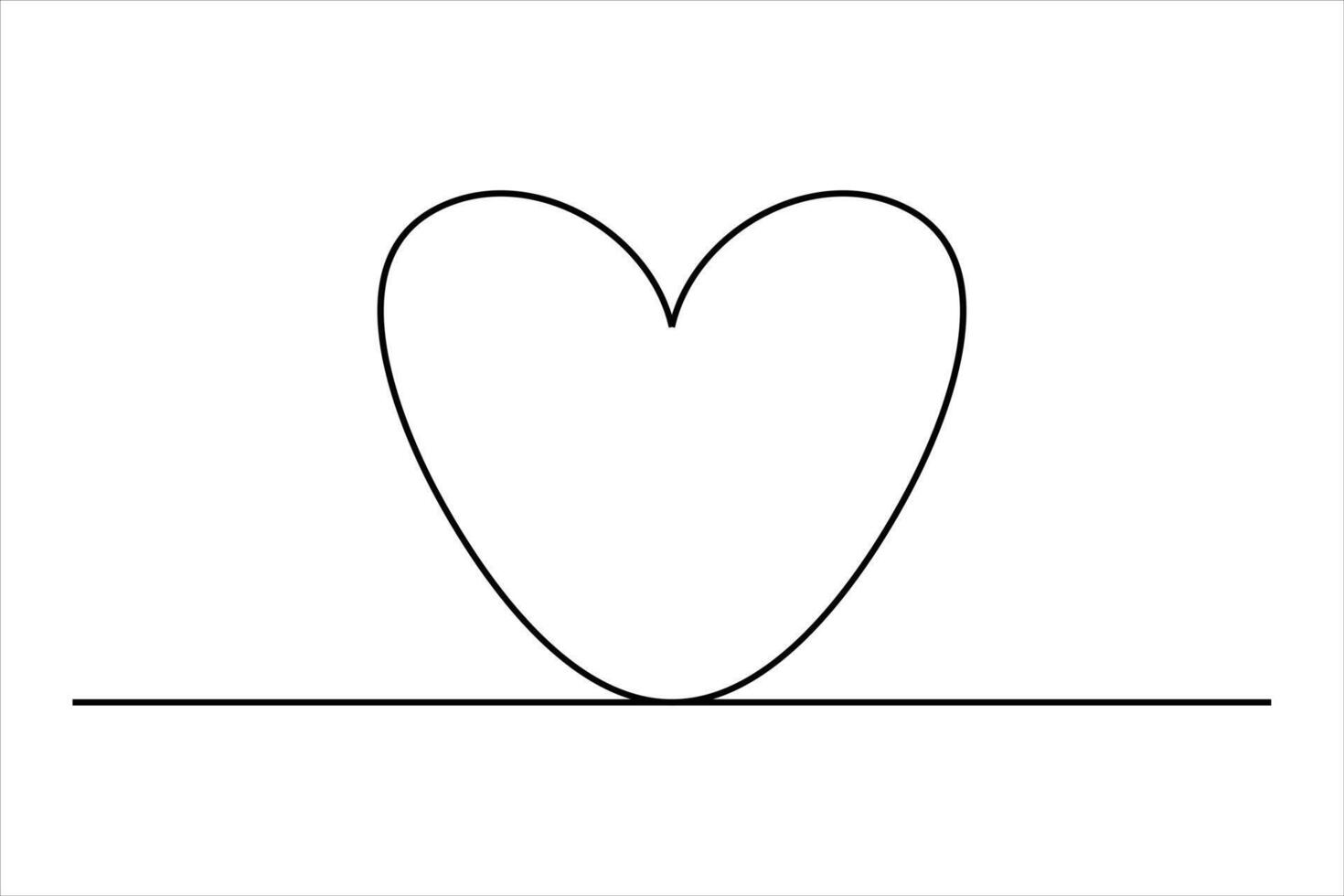 One line heart sketch art illustration vector