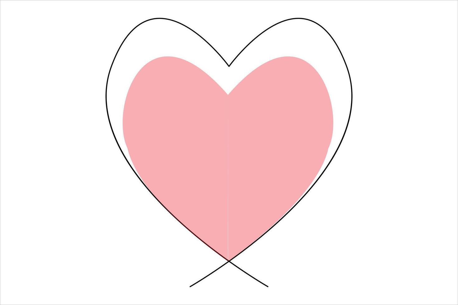 One-line heart art for designs vector