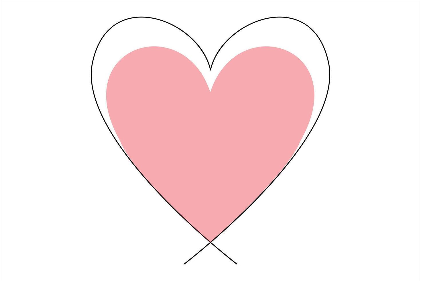 Modern minimalist heart illustration vector