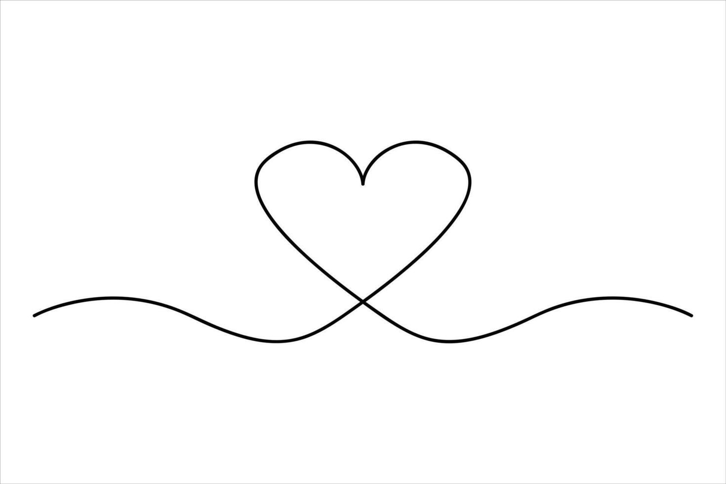 Single line heart for love themes vector