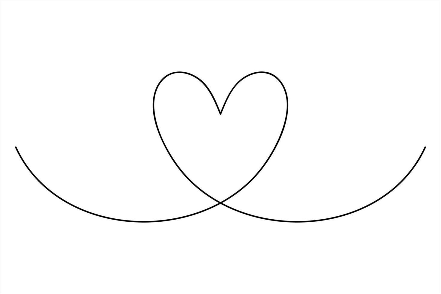 Minimalist heart line art illustration vector