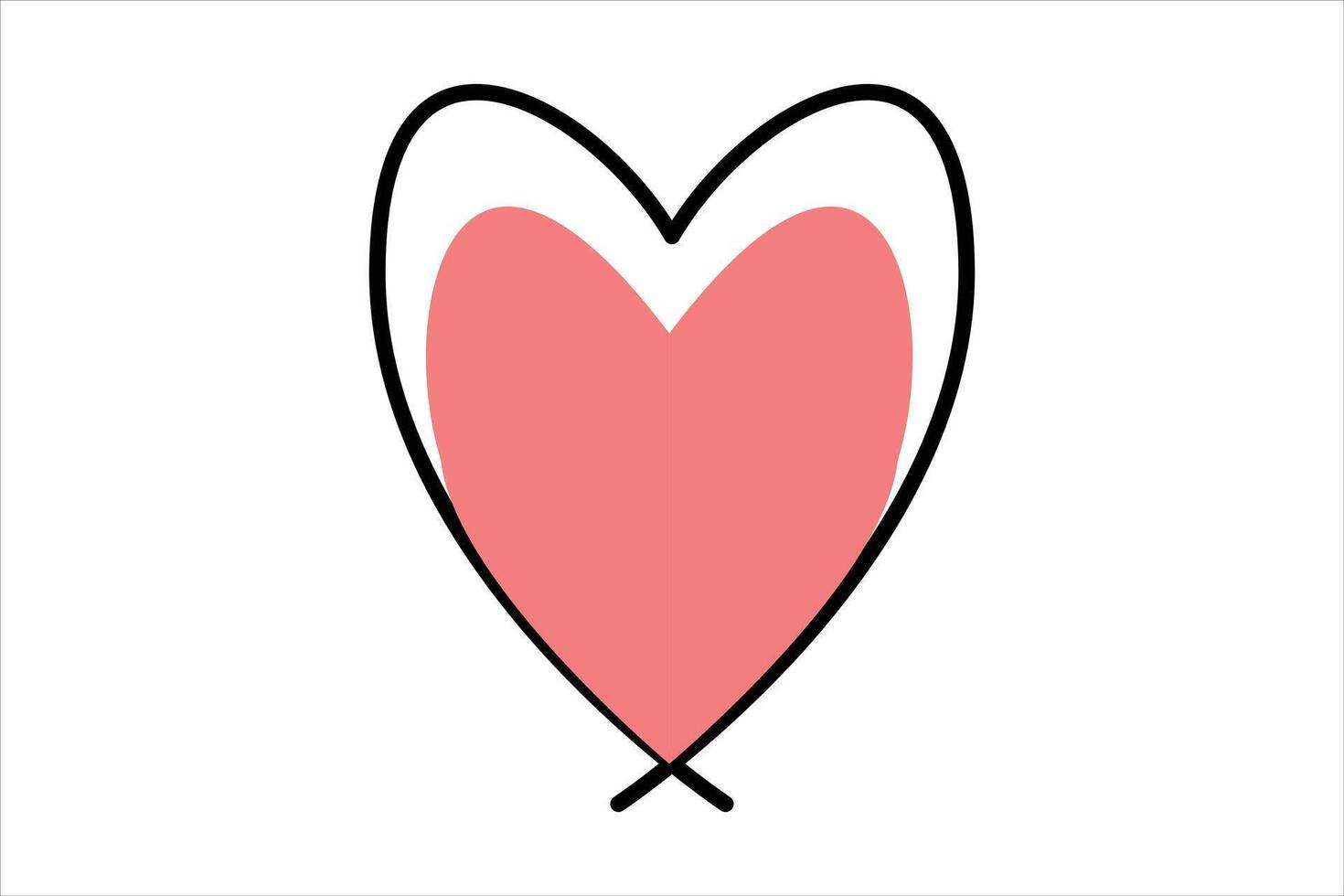 Minimal heart line drawing vector