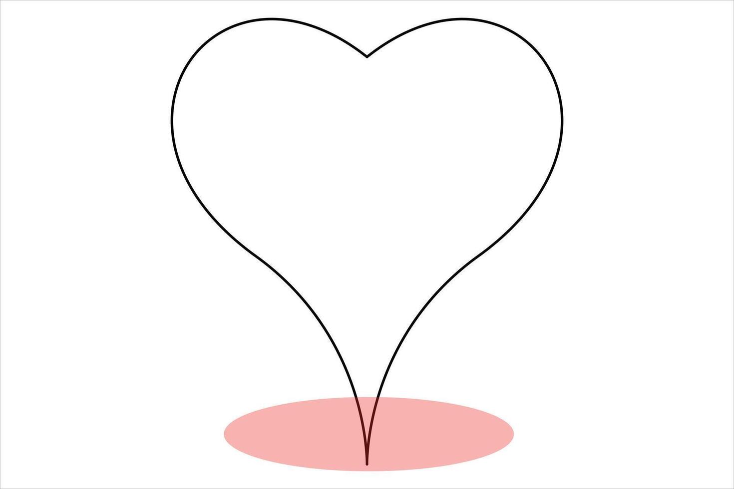 Sleek single line heart artwork vector