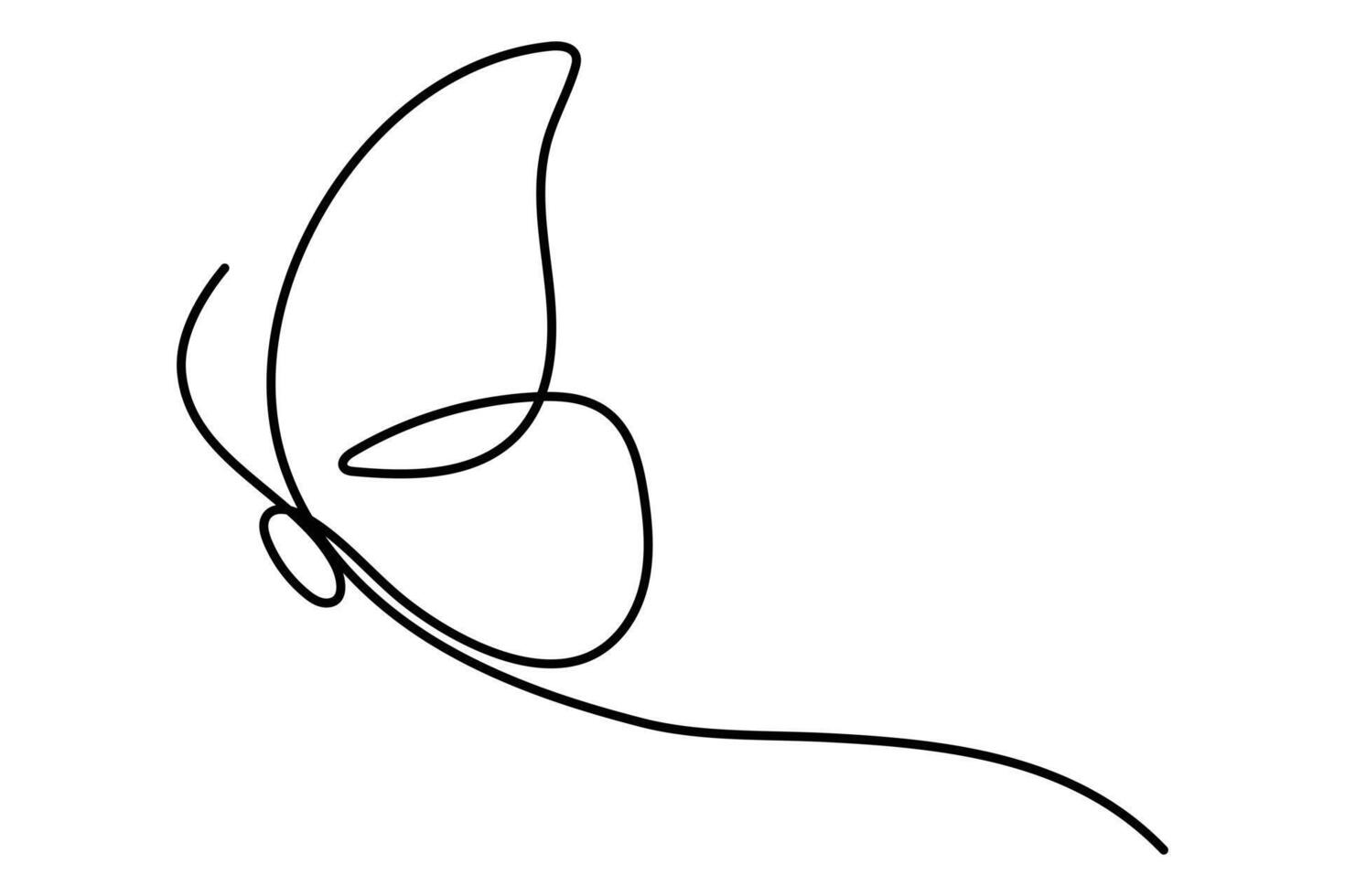 Simple and clean one line butterfly outline illustration for nature themes vector