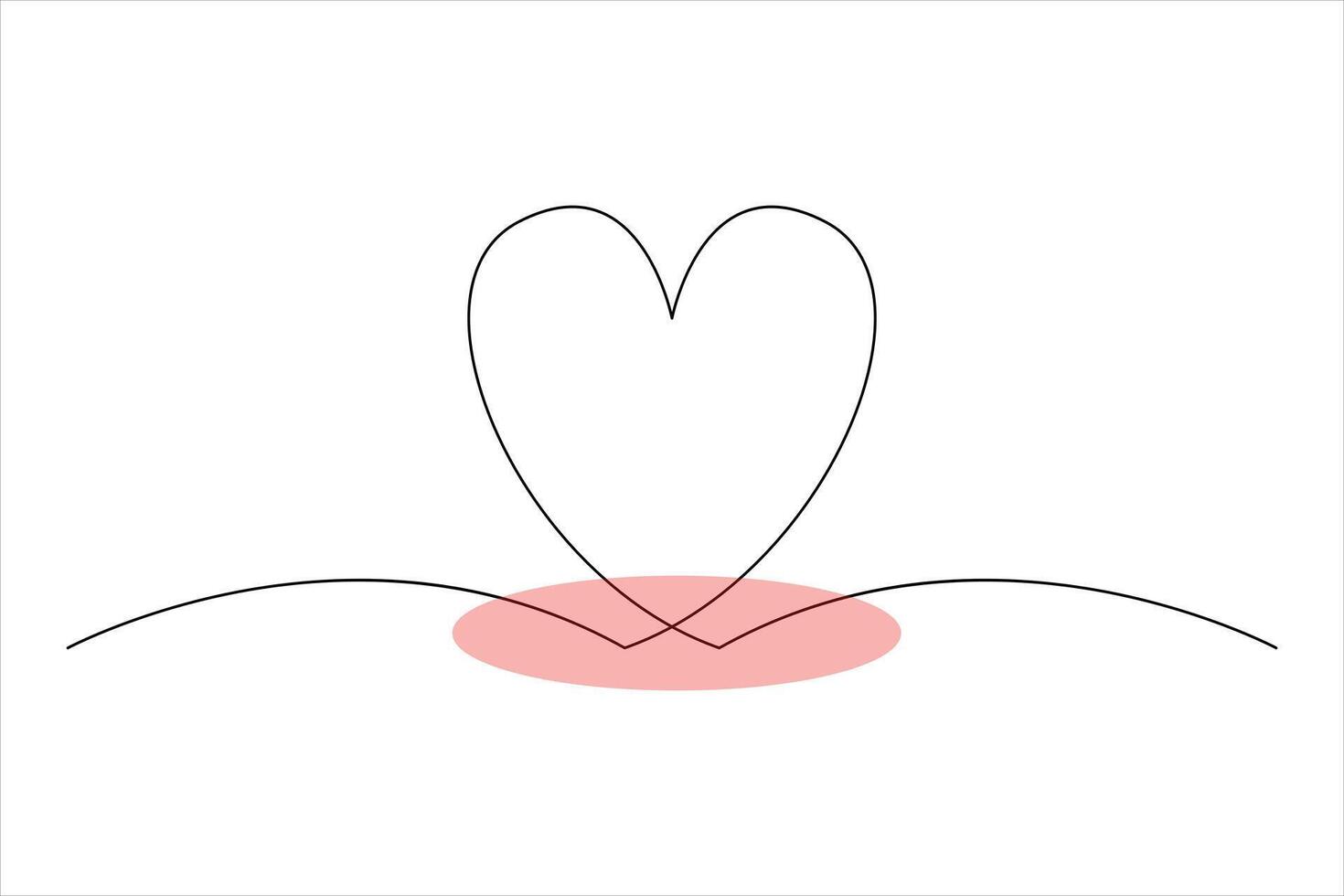 One stroke heart sketch design vector