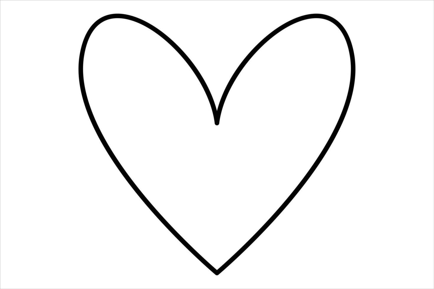 Continuous one line Heart outline art illustration 1 vector
