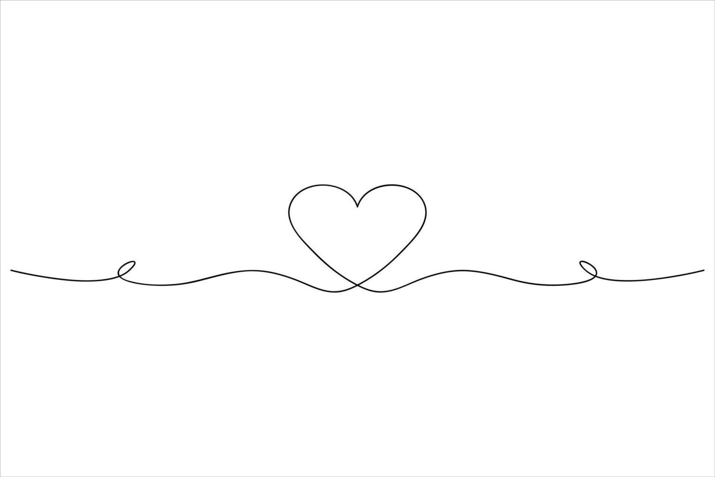 Love in motion - continuous line heart vector