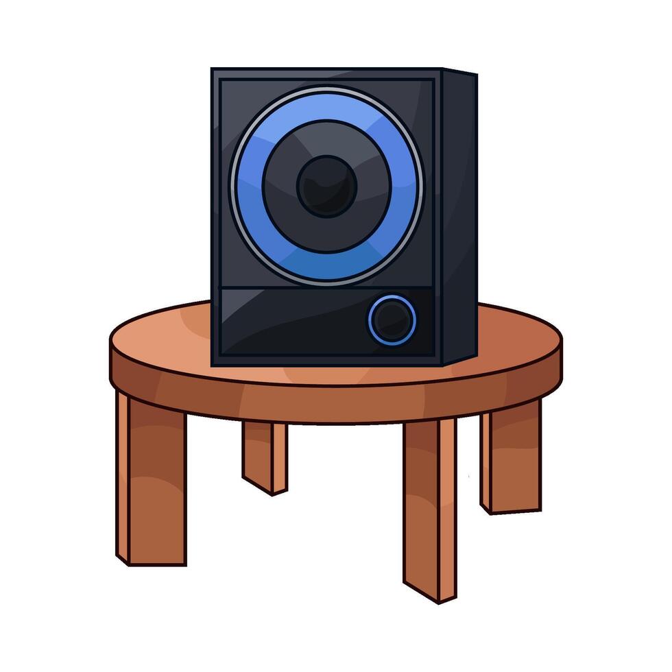 speakers on the table illustration vector