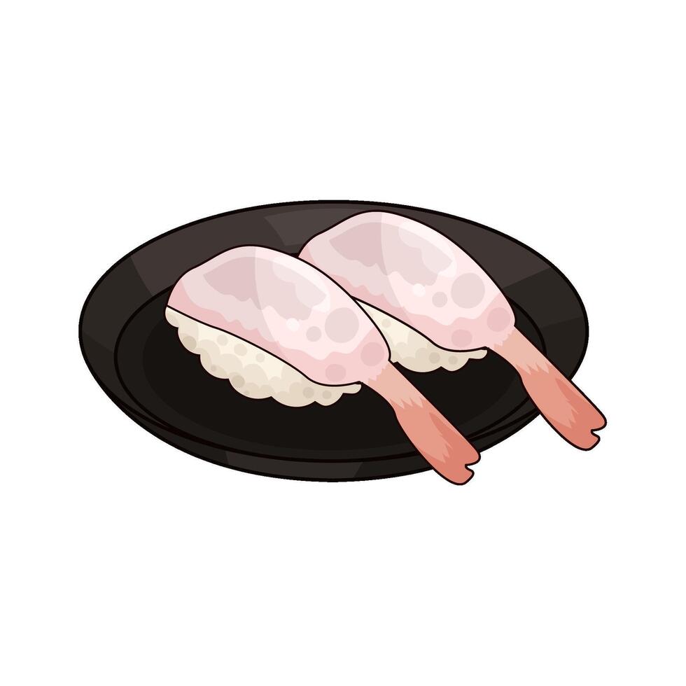 delicious shrimp sushi vector