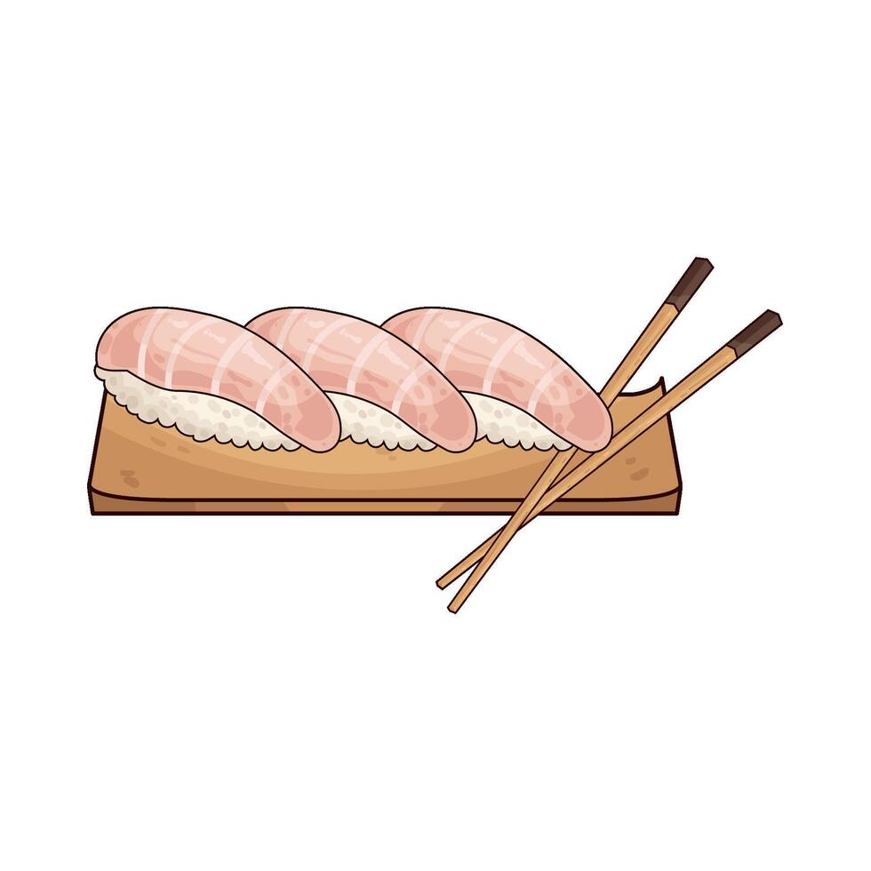 tuna belly sushi vector