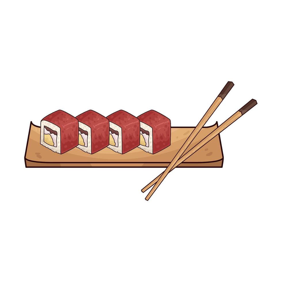 delicious tuna sushi vector