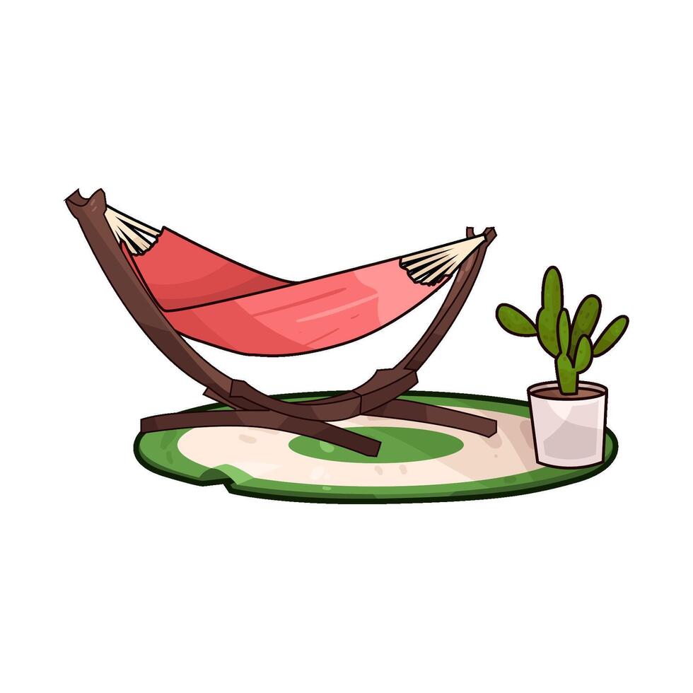 cactus and hammock vector