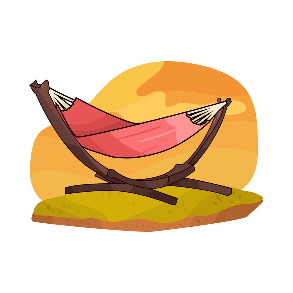 illustration of red hammock vector