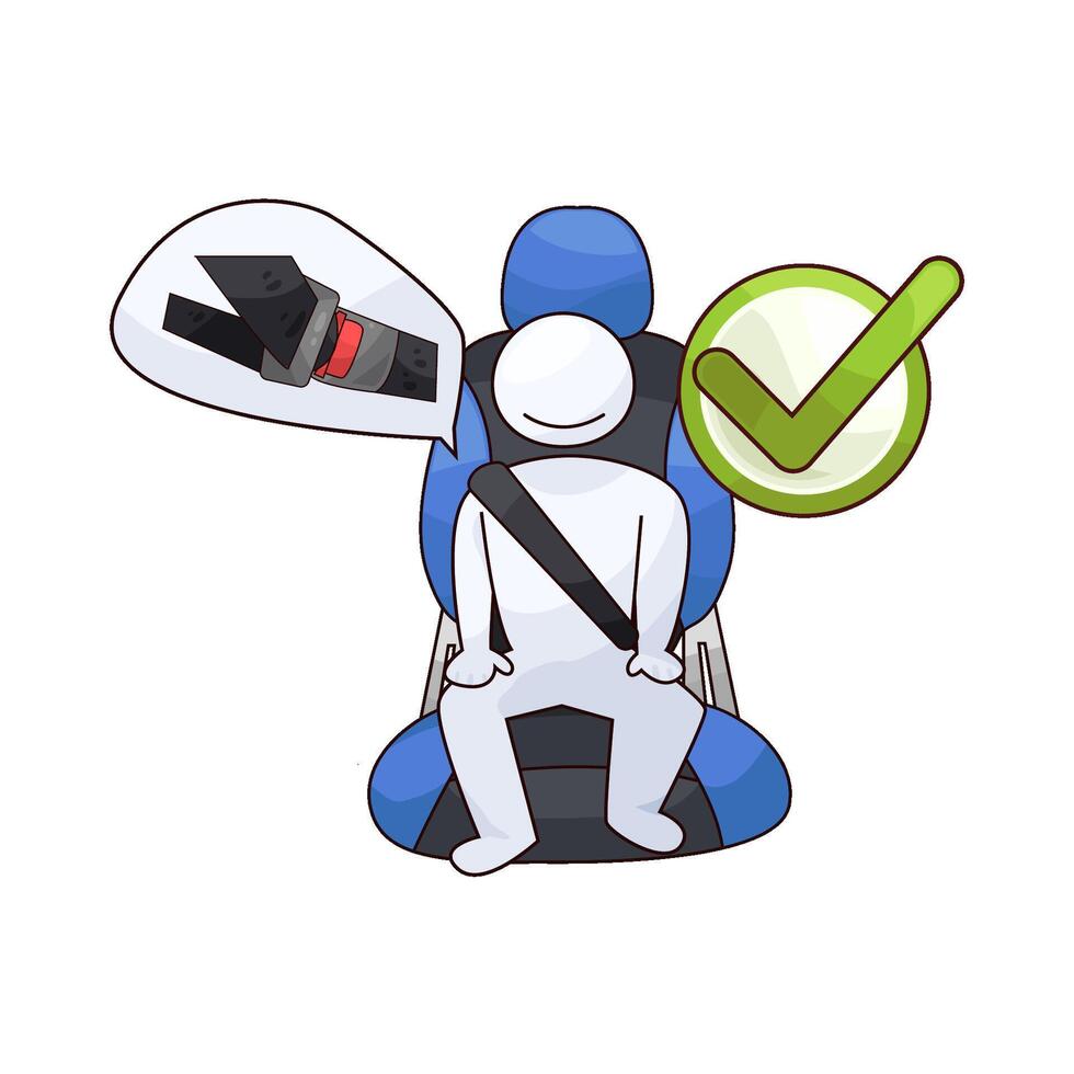people sit in car seats correctly vector