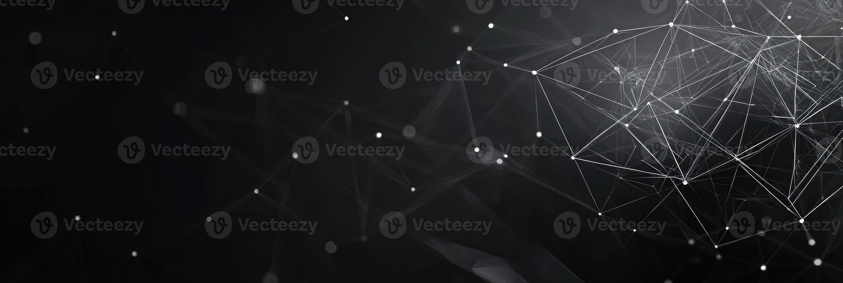 Futuristic digital network visualization with glowing nodes and lines, representing data connections, technology, and modern communication photo