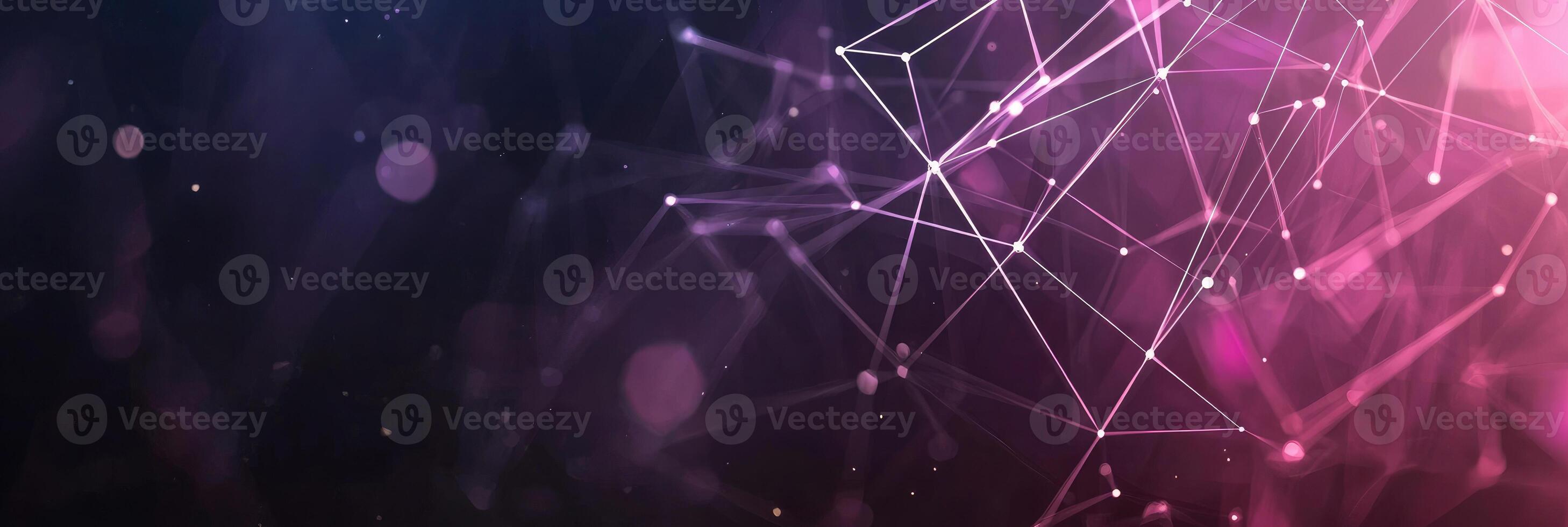 Futuristic digital network visualization with glowing nodes and lines, representing data connections, technology, and modern communication photo