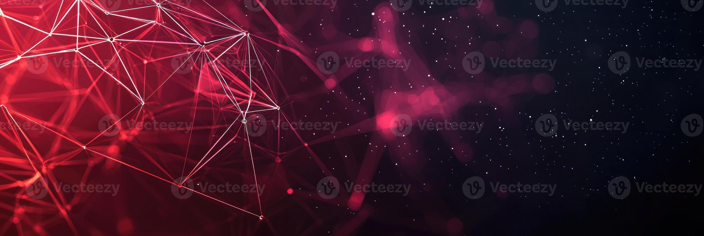 Futuristic digital network visualization with glowing nodes and lines, representing data connections, technology, and modern communication photo