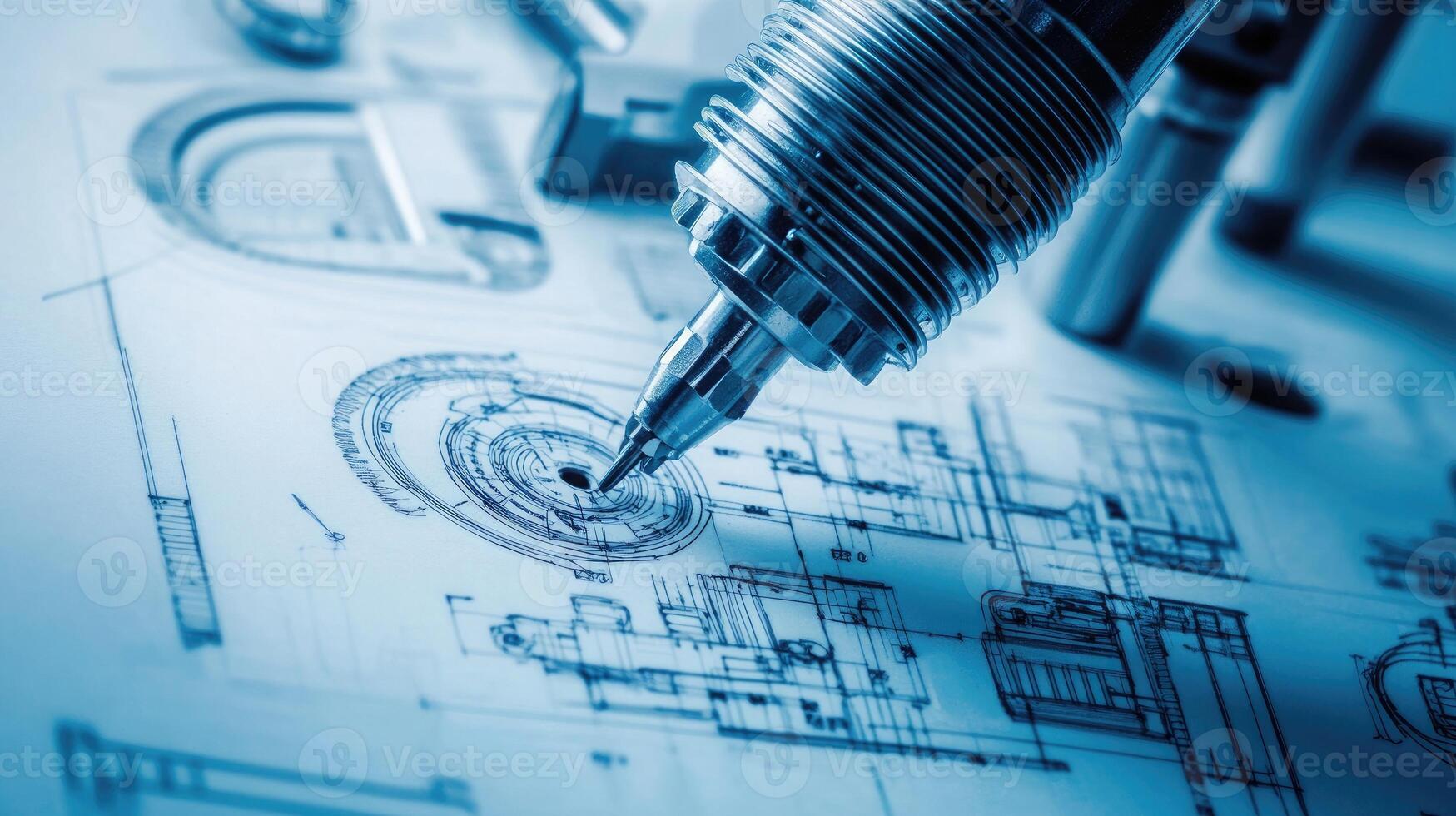 Detailed view of interlocking metallic gears in motion, showcasing the complexity and precision of mechanical engineering and machinery photo