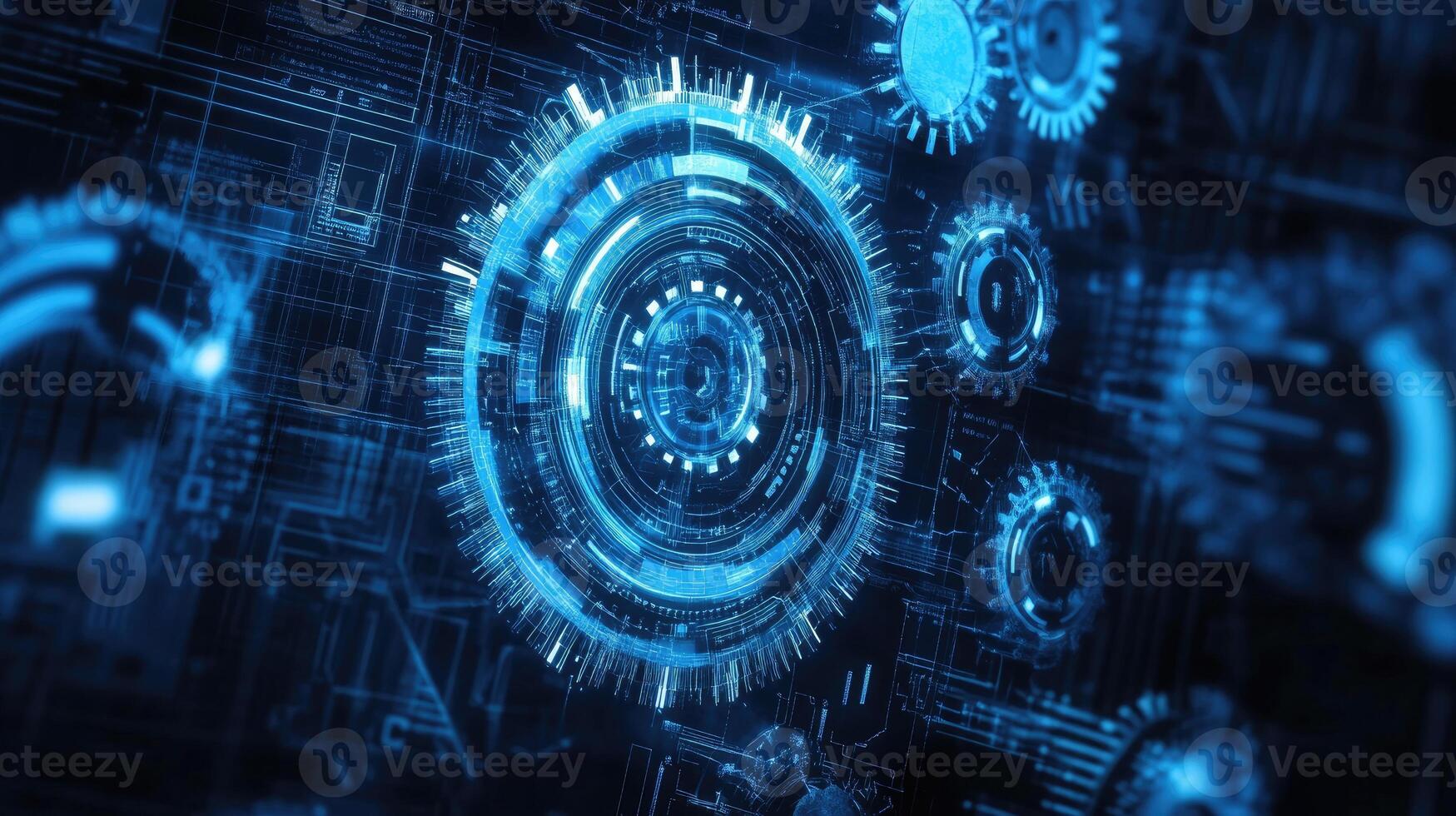 Detailed view of interlocking metallic gears in motion, showcasing the complexity and precision of mechanical engineering and machinery photo