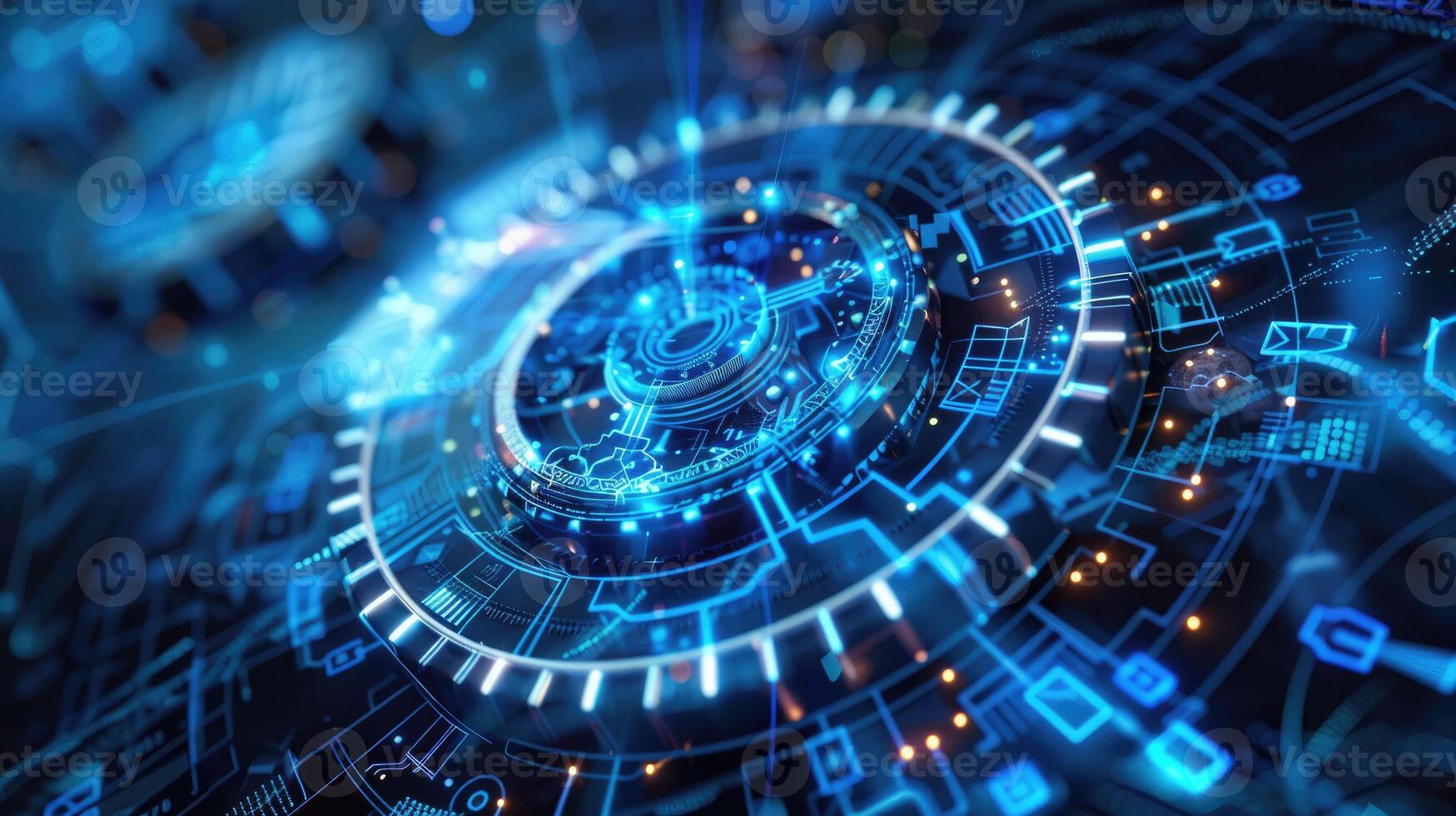 Detailed view of interlocking metallic gears in motion, showcasing the complexity and precision of mechanical engineering and machinery photo