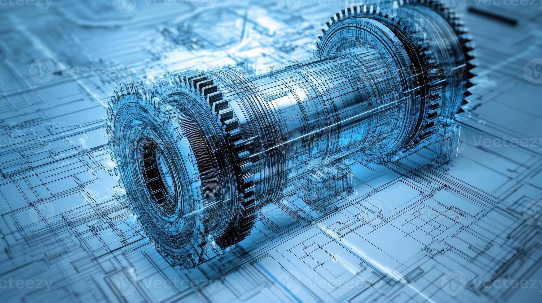 Detailed view of interlocking metallic gears in motion, showcasing the complexity and precision of mechanical engineering and machinery photo