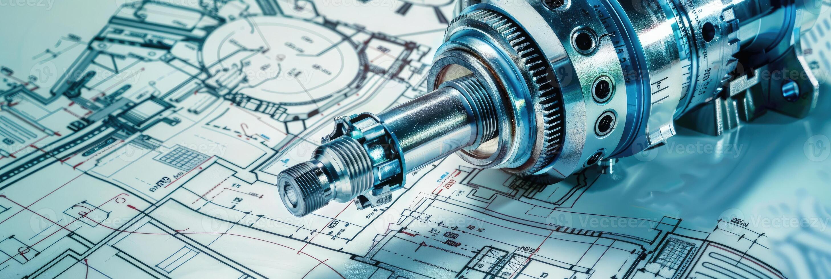 Detailed view of interlocking metallic gears in motion, showcasing the complexity and precision of mechanical engineering and machinery photo