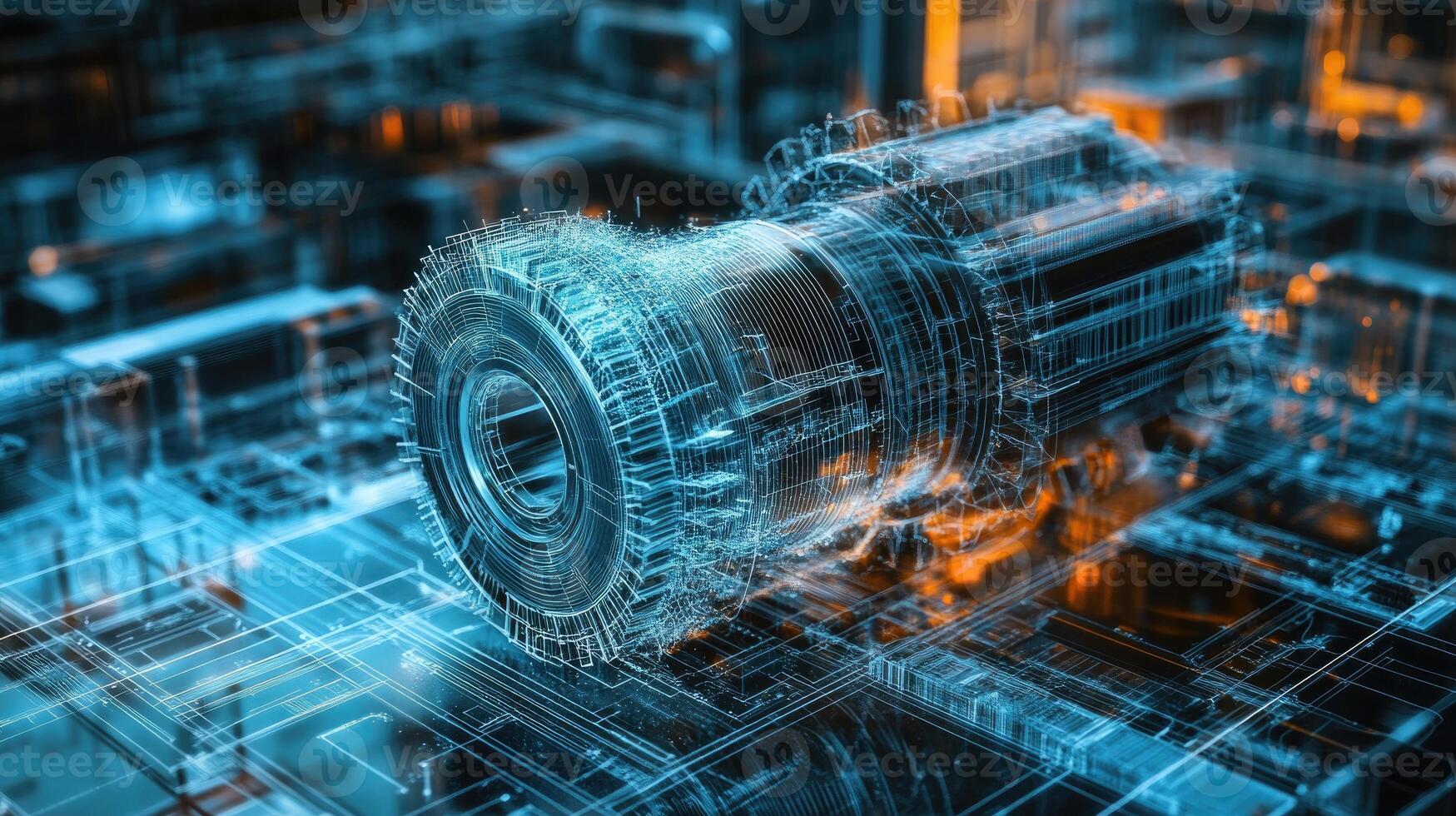 Detailed view of interlocking metallic gears in motion, showcasing the complexity and precision of mechanical engineering and machinery photo