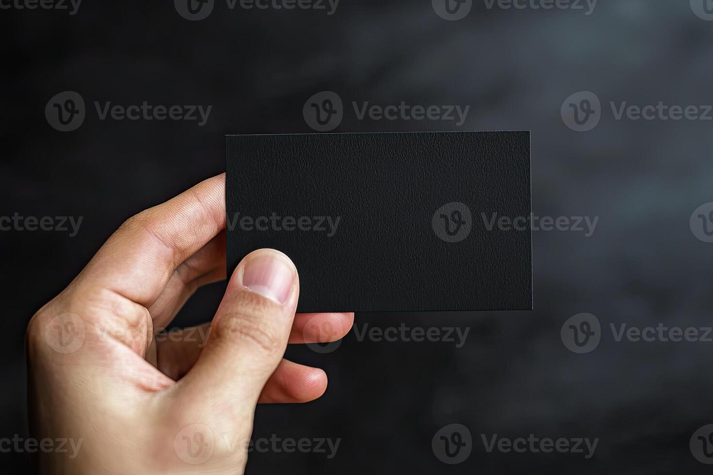 Blank business cards on table. Mockup for branding identity photo