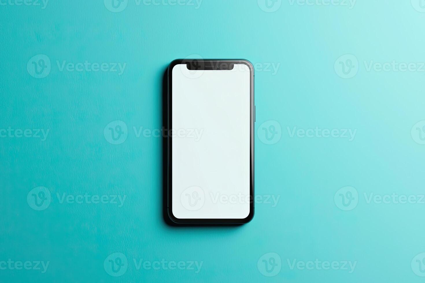 Smartphone with blank screen on white background. Mockup for design photo