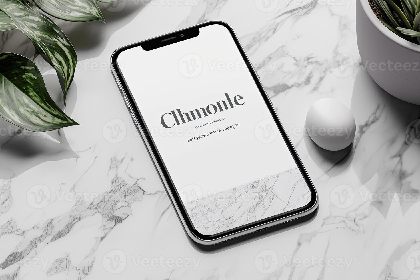 Smartphone with blank screen on white background. Mockup for design photo