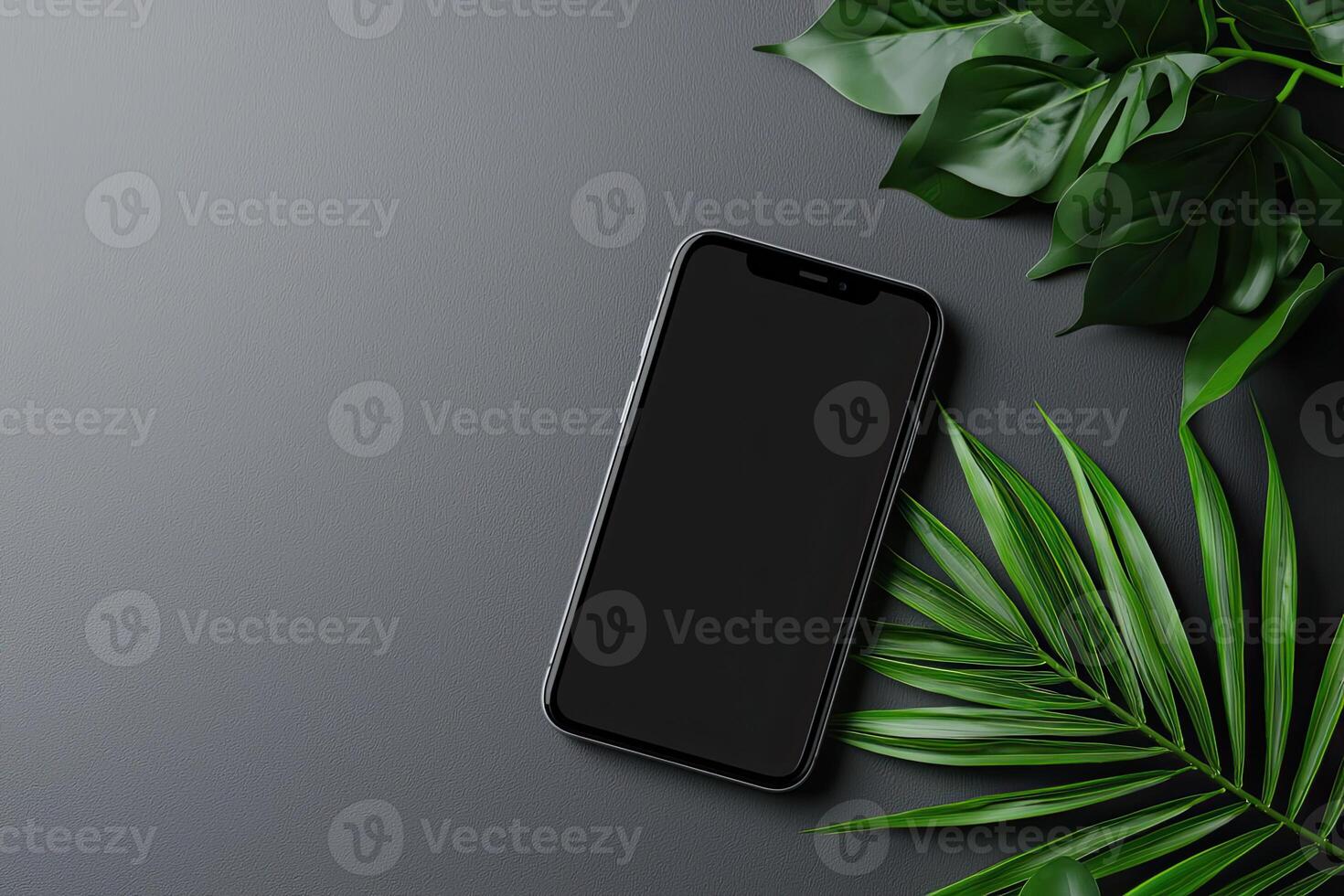 Smartphone with blank screen on white background. Mockup for design photo
