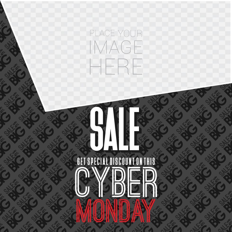 Cyber monday sale banner template vector