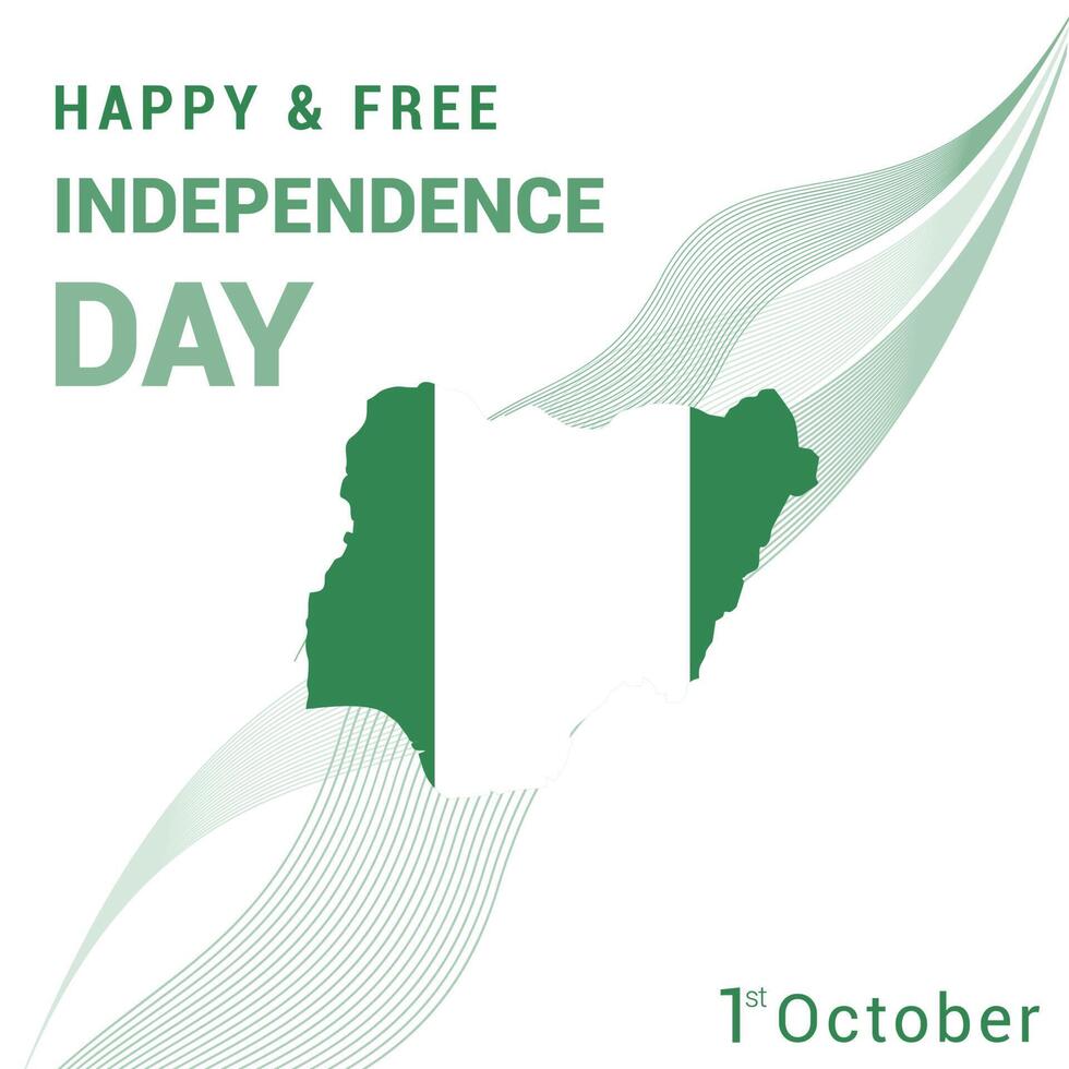 Happy independence day to nigeria vector