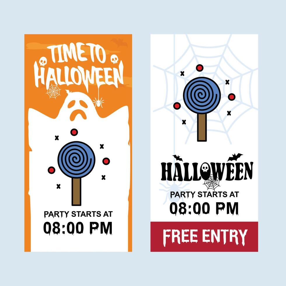 Halloween party invitation template vector