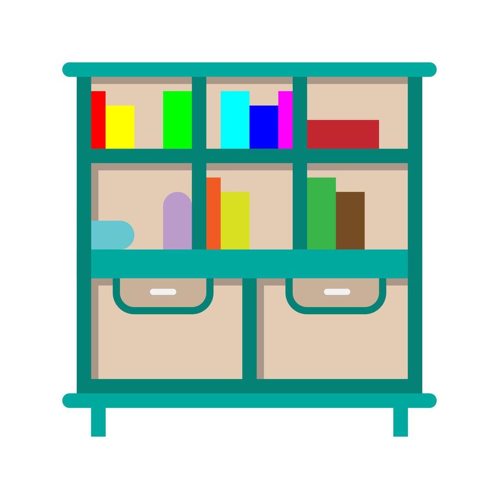 Library or bookshelf icons. with flat style, suitable for education, furniture and business symbol logo illustration. vector