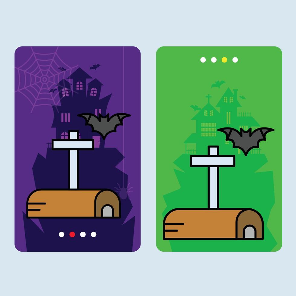 Happy Halloween invitation design with mailbox element vector