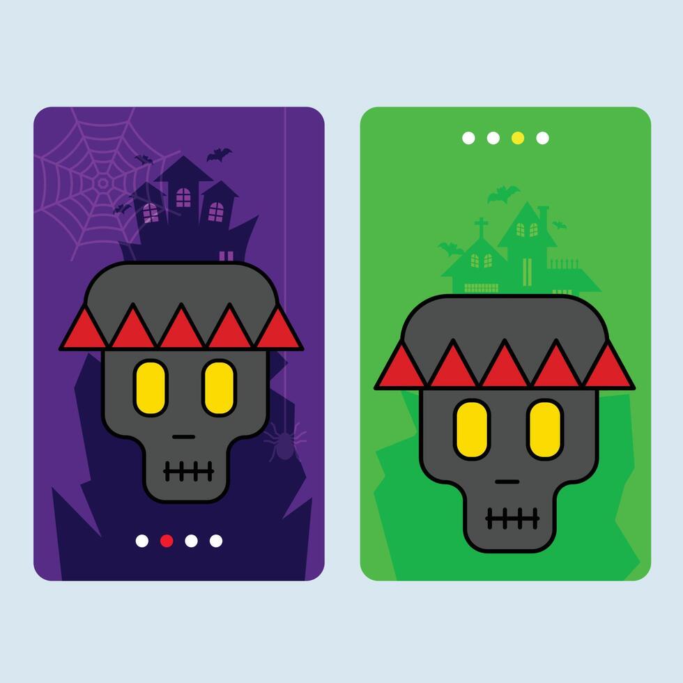 Happy Halloween invitation design with skull element vector