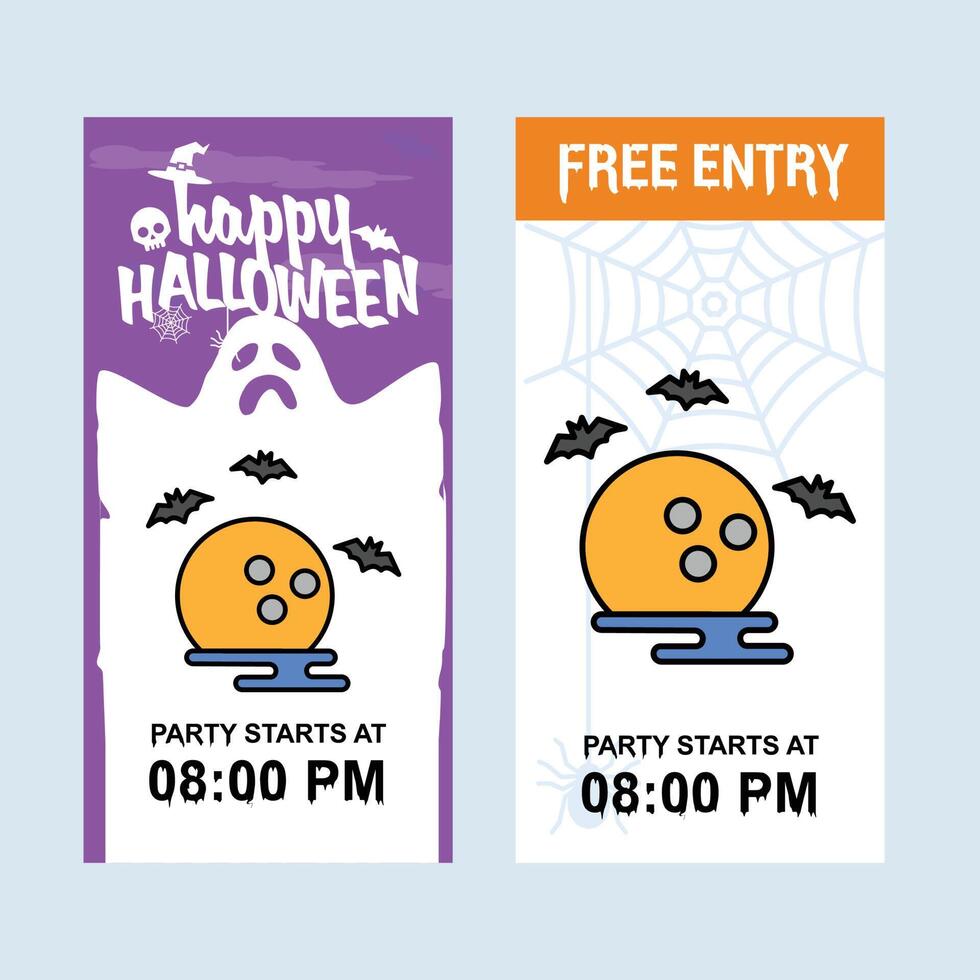 Happy Halloween invitation design with moon element vector