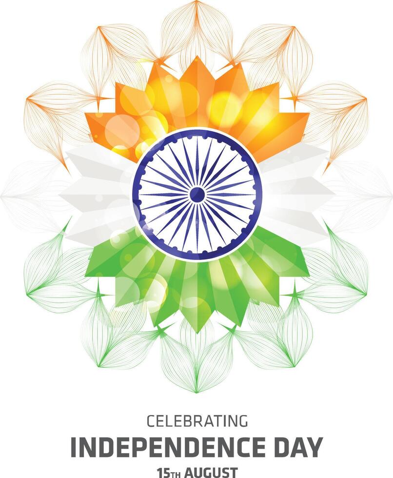 India independence day card with creative design and typography element vector