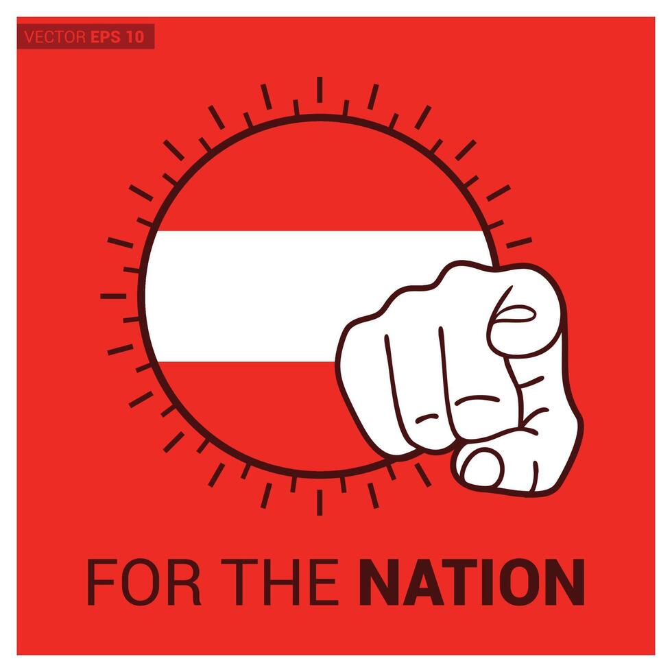 Country flag for nation with creative design element vector