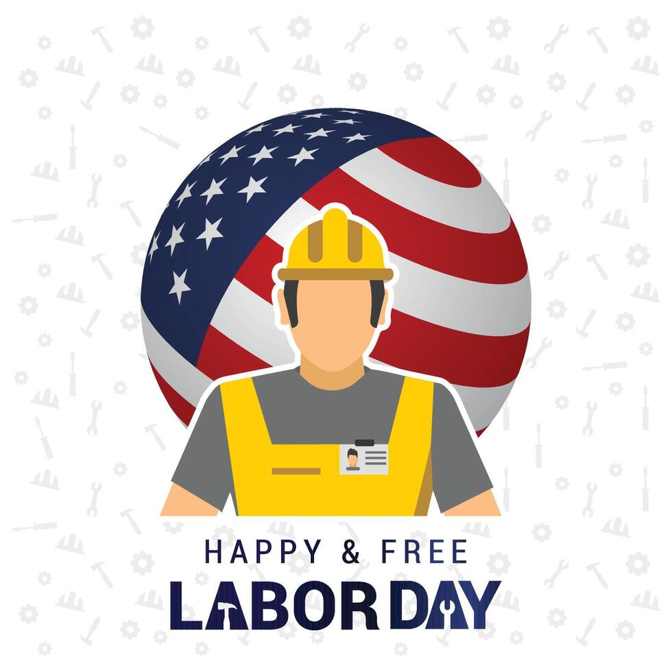 Celebrating Labour day design card element vector