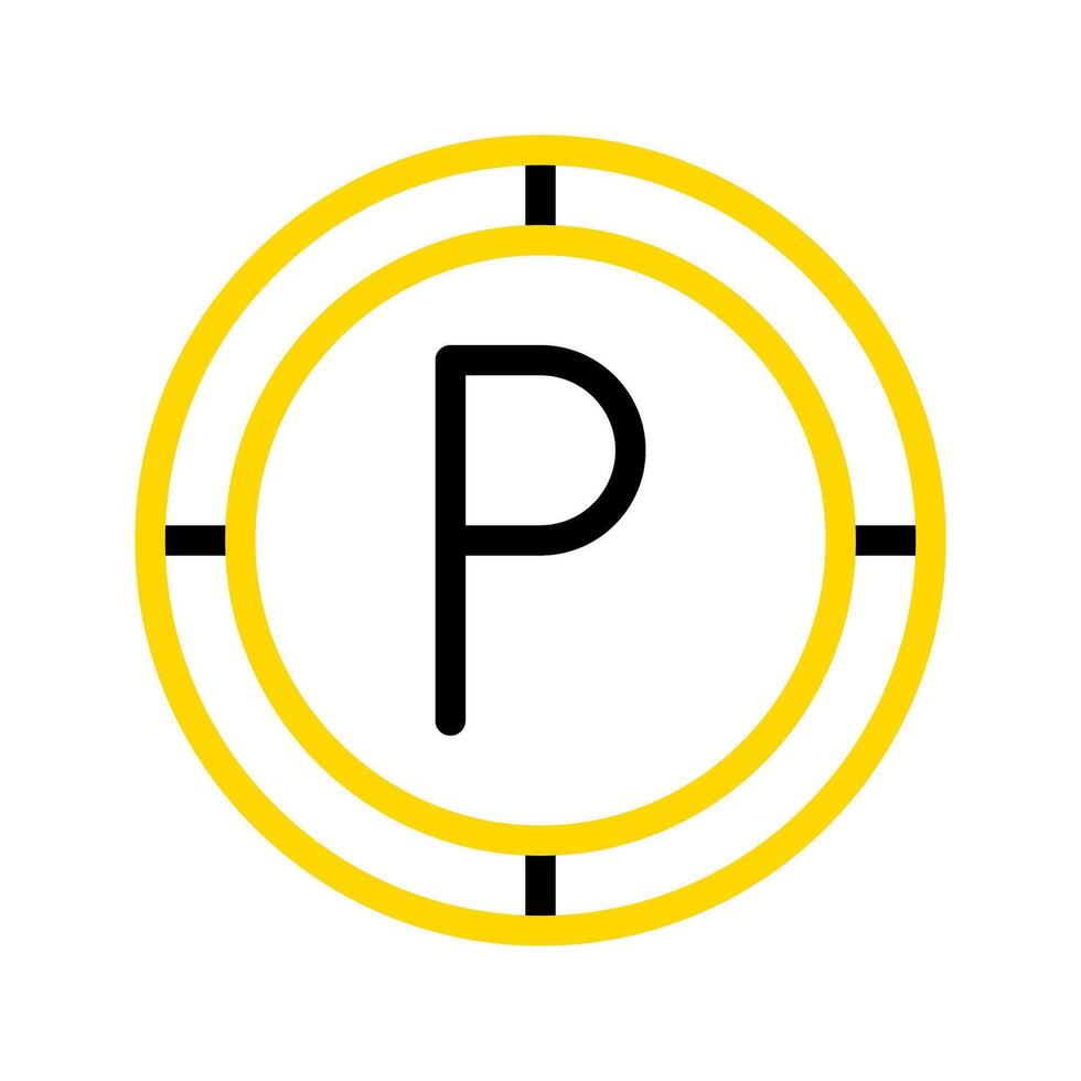 Pula Botswana currency icon. financial coin symbol with modern color outline style. editable stroke illustration. vector