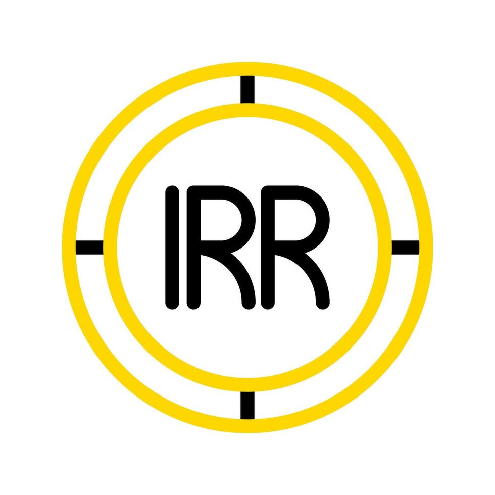 Iranian rial currency icon. financial coin symbol with modern color outline style. editable stroke illustration. vector