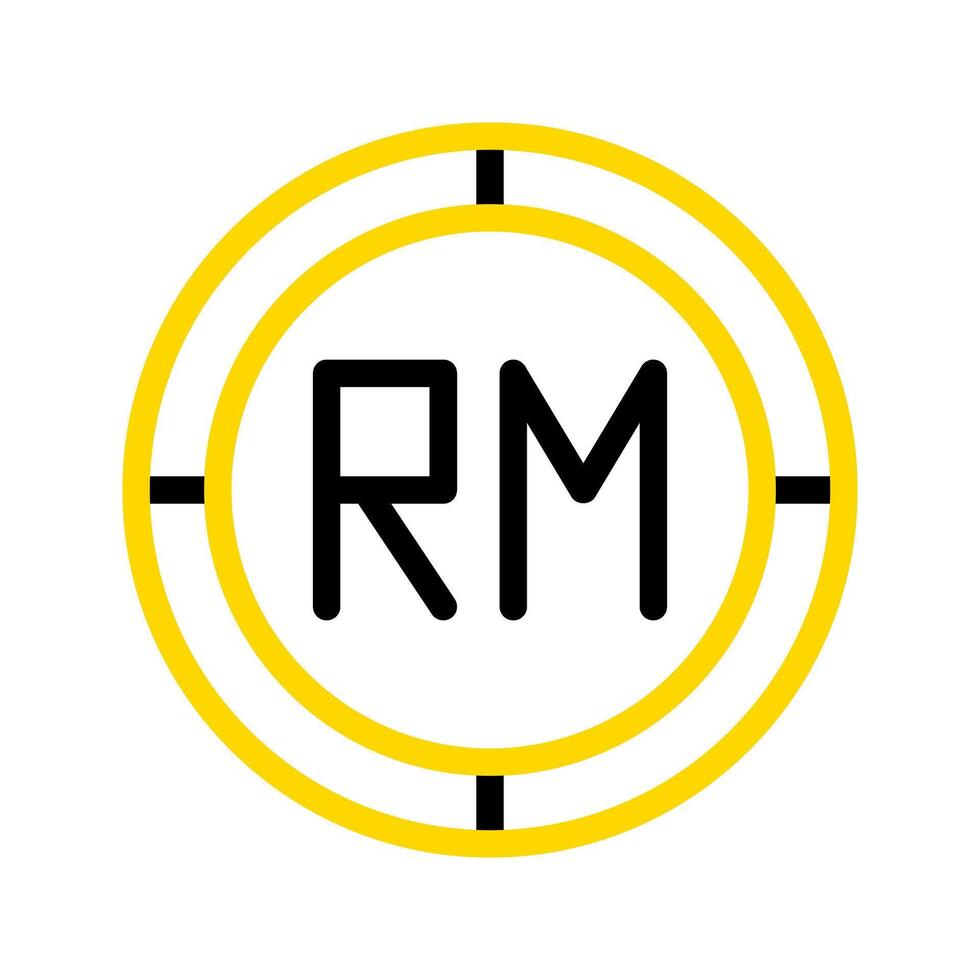 Malaysian ringgit currency icon. financial coin symbol with modern color outline style. editable stroke illustration. vector